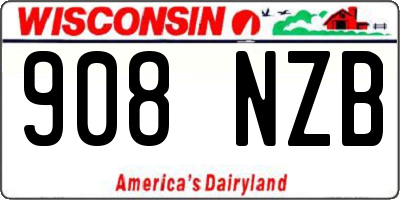 WI license plate 908NZB