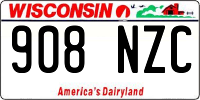 WI license plate 908NZC