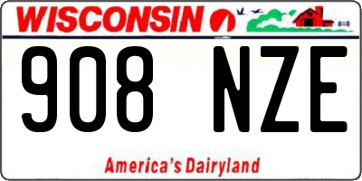 WI license plate 908NZE