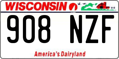WI license plate 908NZF