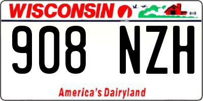 WI license plate 908NZH