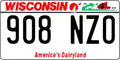 WI license plate 908NZO
