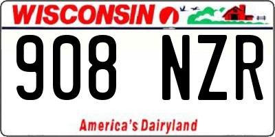 WI license plate 908NZR
