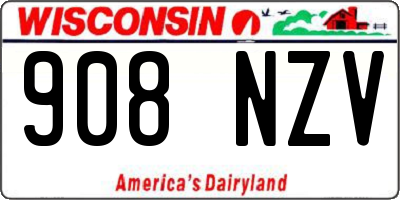 WI license plate 908NZV