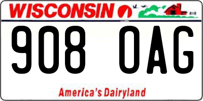 WI license plate 908OAG