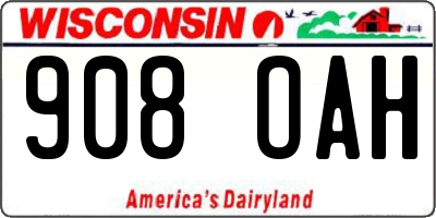 WI license plate 908OAH