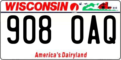 WI license plate 908OAQ