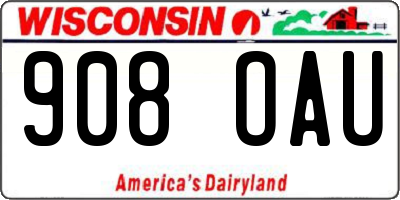 WI license plate 908OAU