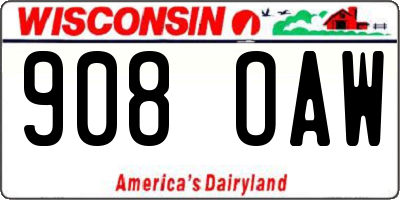 WI license plate 908OAW