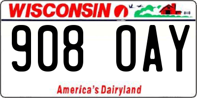 WI license plate 908OAY