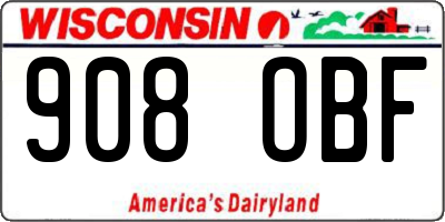 WI license plate 908OBF