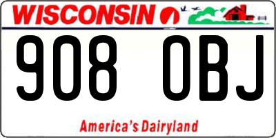 WI license plate 908OBJ