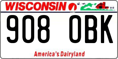 WI license plate 908OBK