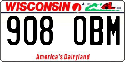 WI license plate 908OBM