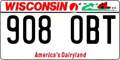 WI license plate 908OBT