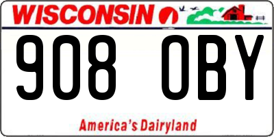 WI license plate 908OBY