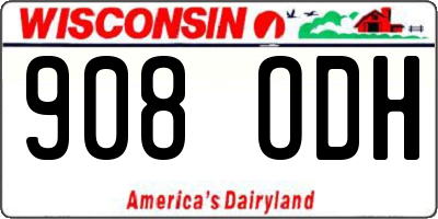 WI license plate 908ODH