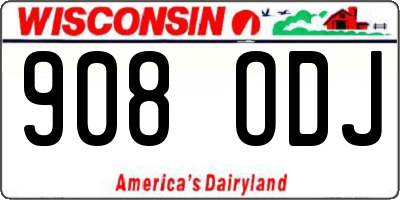 WI license plate 908ODJ