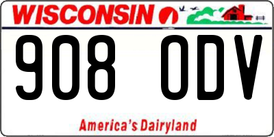 WI license plate 908ODV
