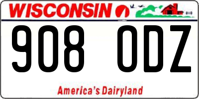 WI license plate 908ODZ