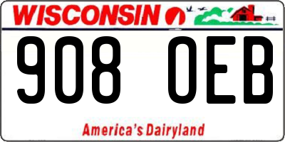 WI license plate 908OEB