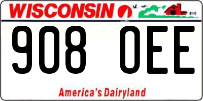 WI license plate 908OEE