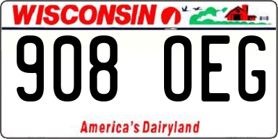WI license plate 908OEG