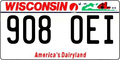 WI license plate 908OEI