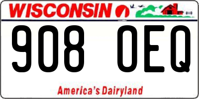 WI license plate 908OEQ