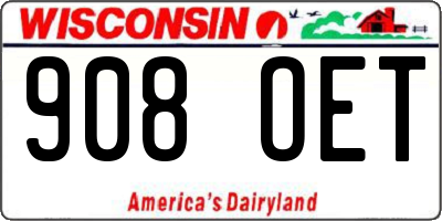 WI license plate 908OET