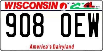 WI license plate 908OEW