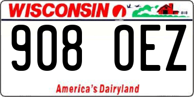 WI license plate 908OEZ