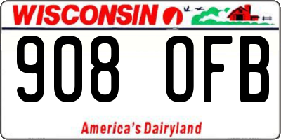 WI license plate 908OFB