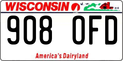 WI license plate 908OFD