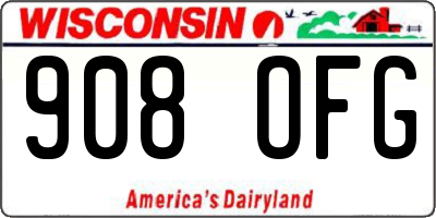 WI license plate 908OFG