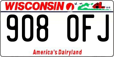 WI license plate 908OFJ