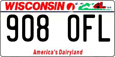 WI license plate 908OFL