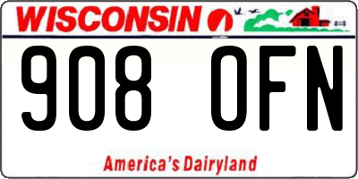 WI license plate 908OFN