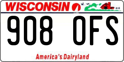 WI license plate 908OFS