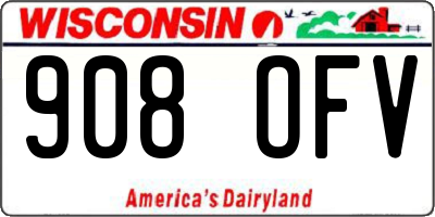 WI license plate 908OFV