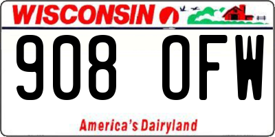 WI license plate 908OFW