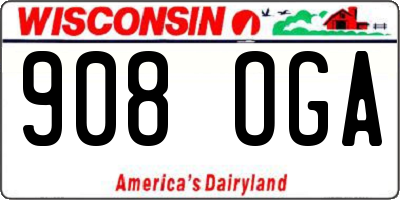 WI license plate 908OGA