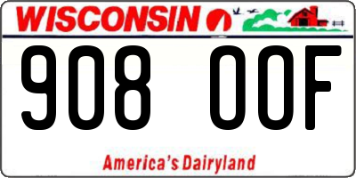 WI license plate 908OOF