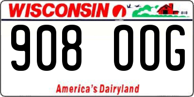 WI license plate 908OOG