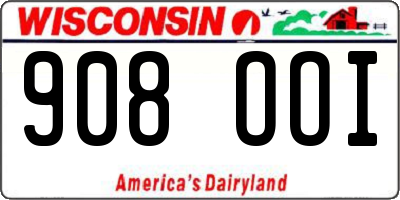 WI license plate 908OOI