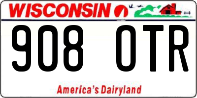 WI license plate 908OTR