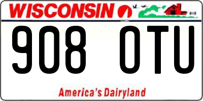 WI license plate 908OTU