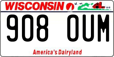 WI license plate 908OUM