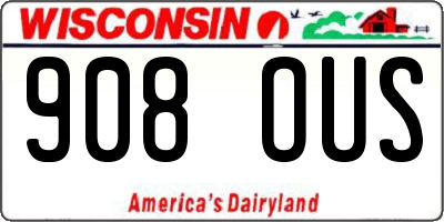 WI license plate 908OUS