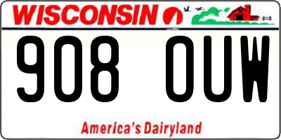 WI license plate 908OUW
